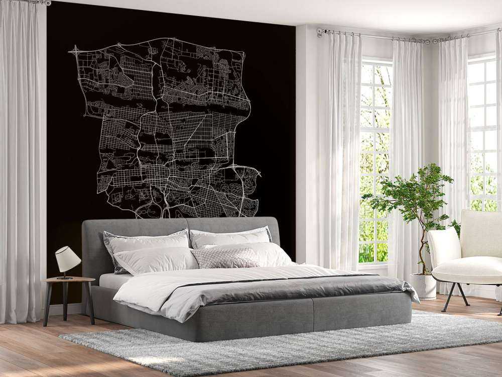 Plattegrond van Pretoria, zwart