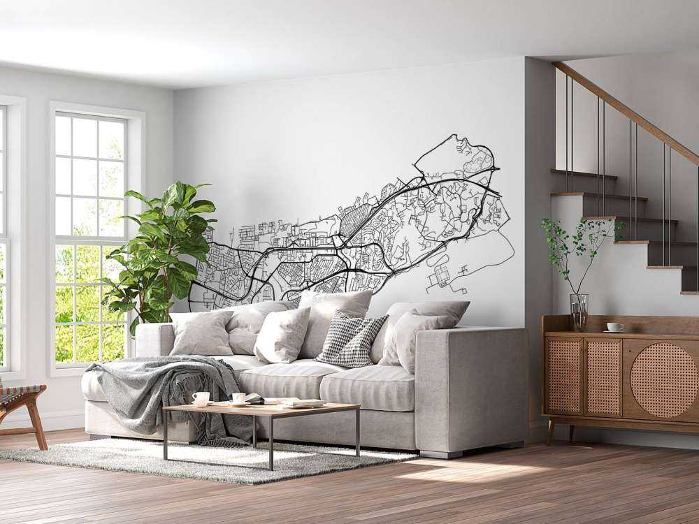 Plattegrond van Muscat, wit 