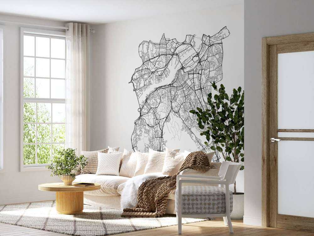 Plattegrond van Gotenburg, wit 