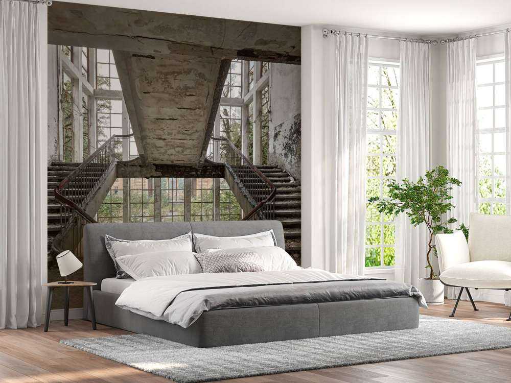 Stairwell in abandoned school