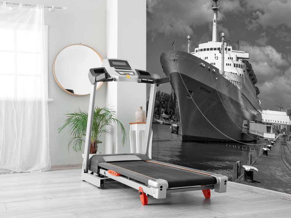 Former steamship the SS Rotterdam in black and white  