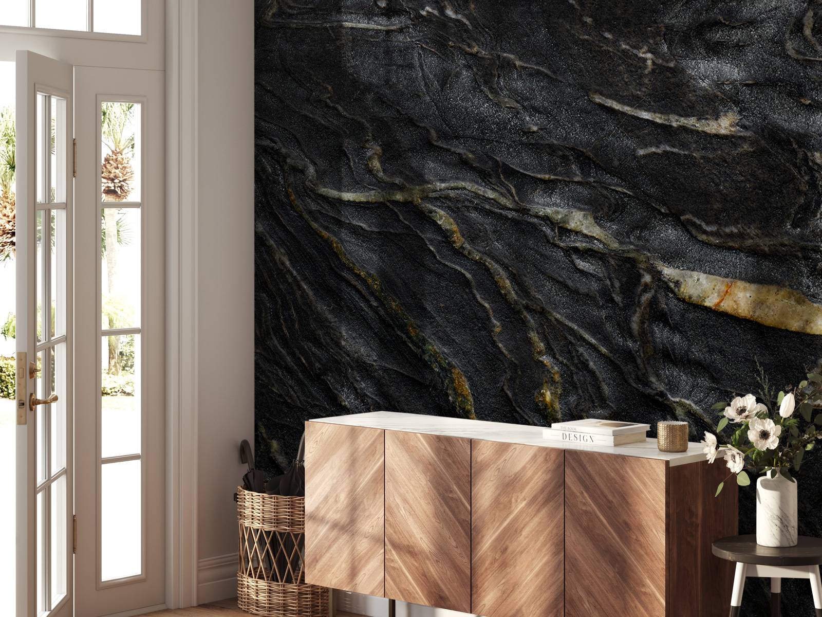 Marble with rough structure