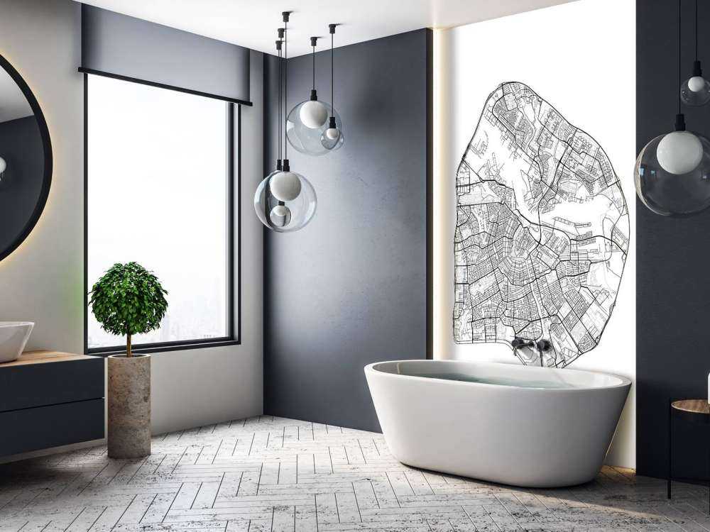 Plattegrond van Amsterdam, wit