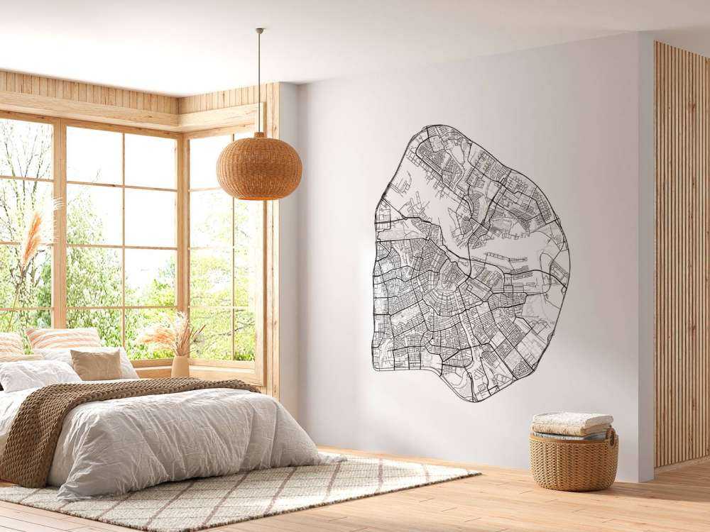 Plattegrond van Amsterdam, wit