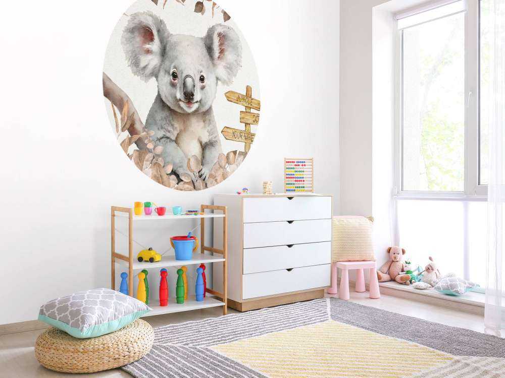 Baby koala in the jungle taupe