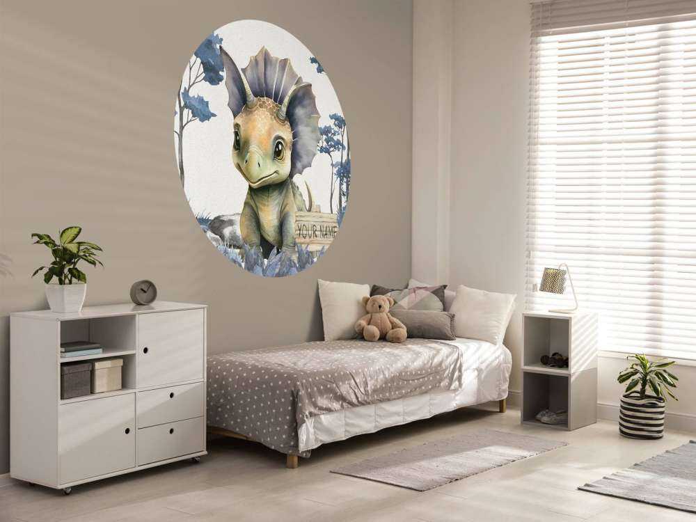 Baby triceratops in the blue jungle