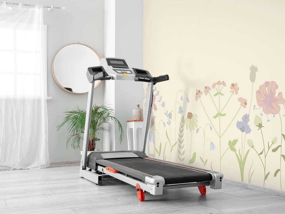 Field of flowers beige, old pink, green and lilac