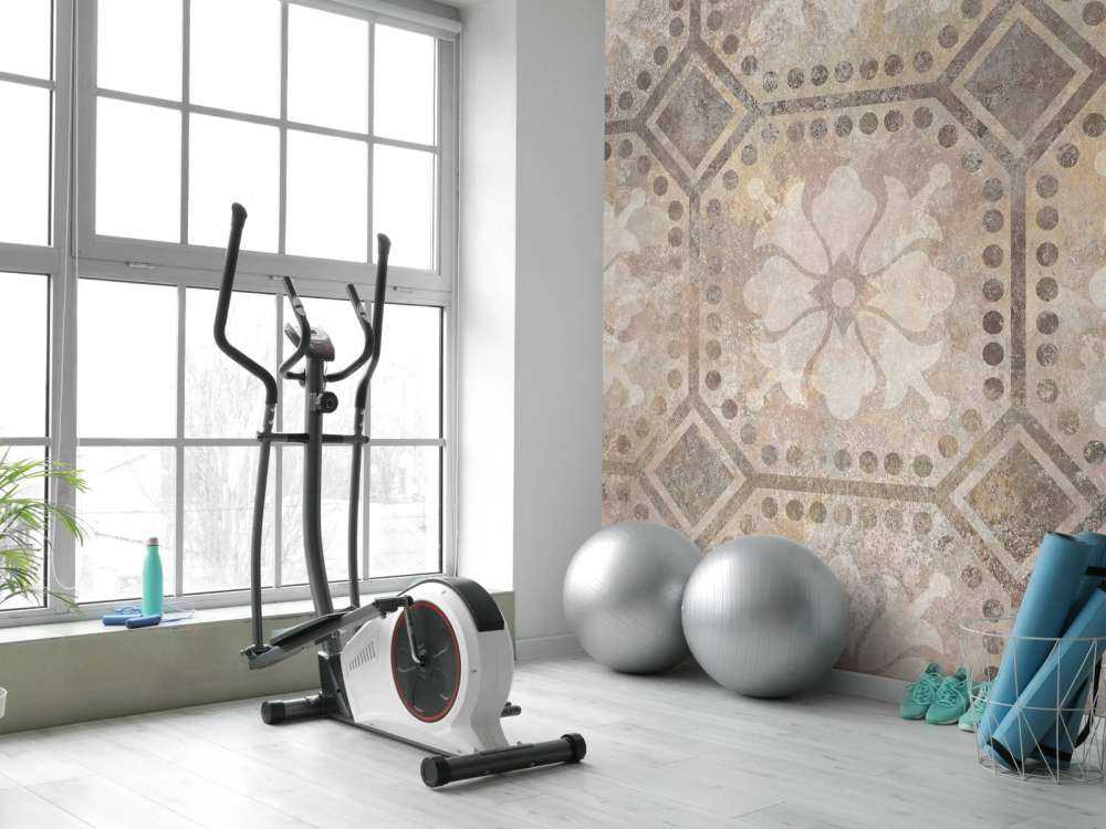 Bloemen illustratie in beige