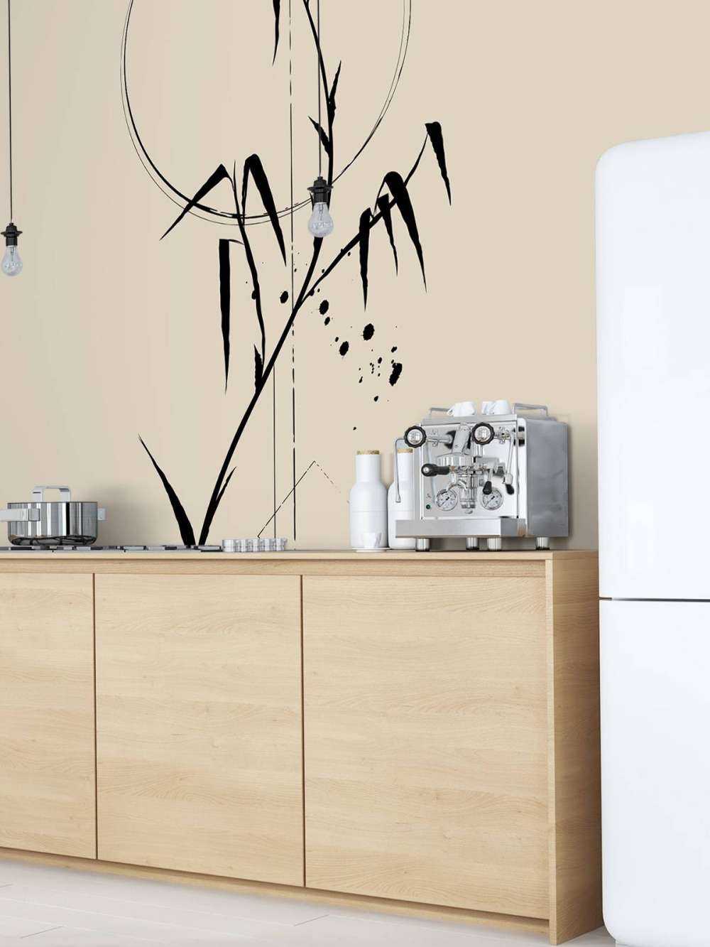 Zwarte bamboeplant in Oosterse stijl