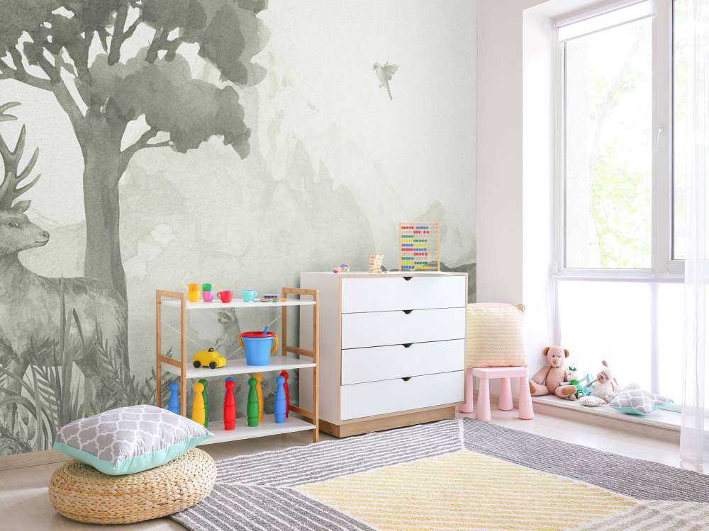 Forest animals in green