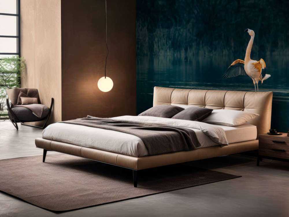 Flamingo in abandoned lake