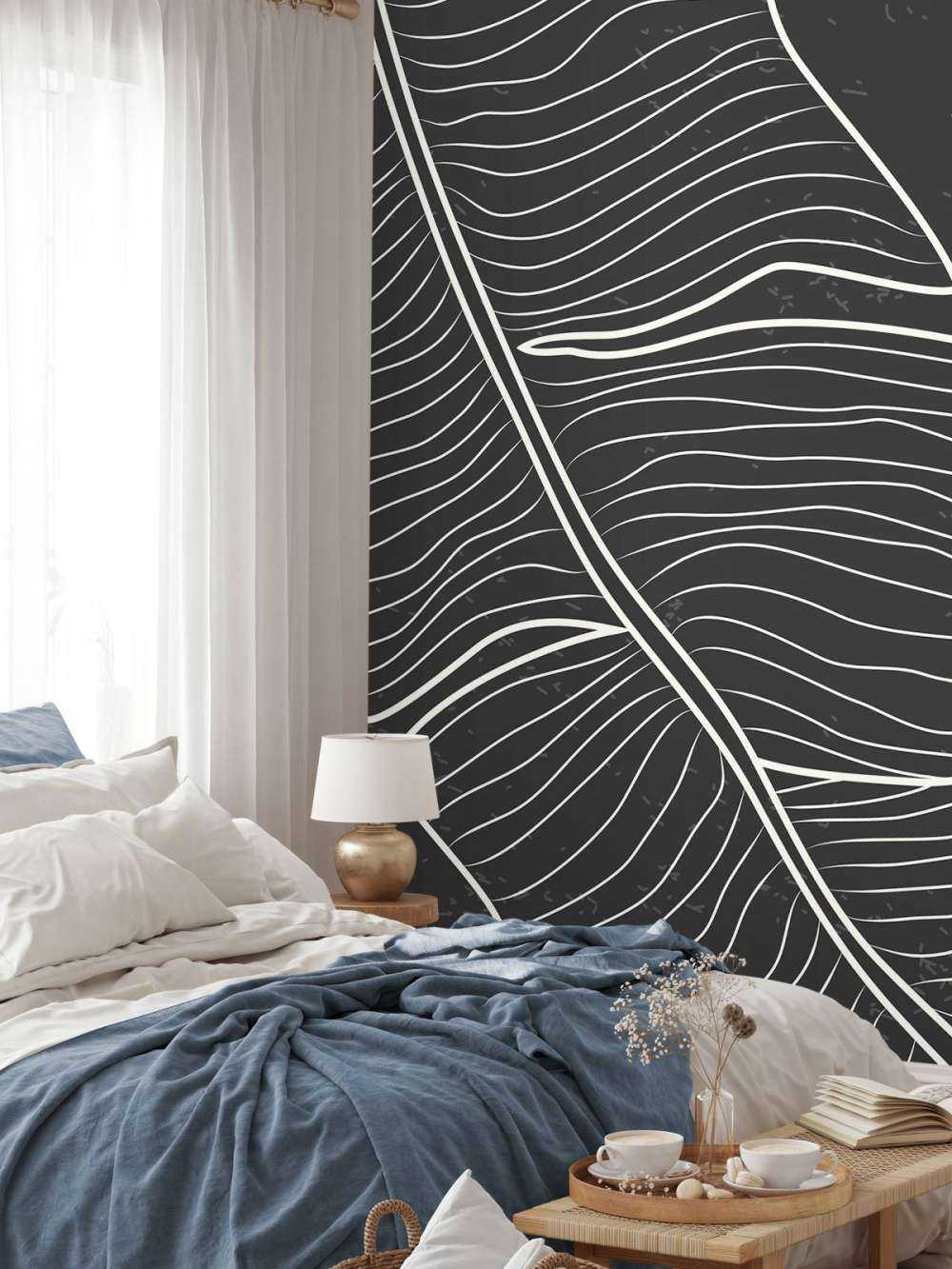 Zwart-witte blad illustratie
