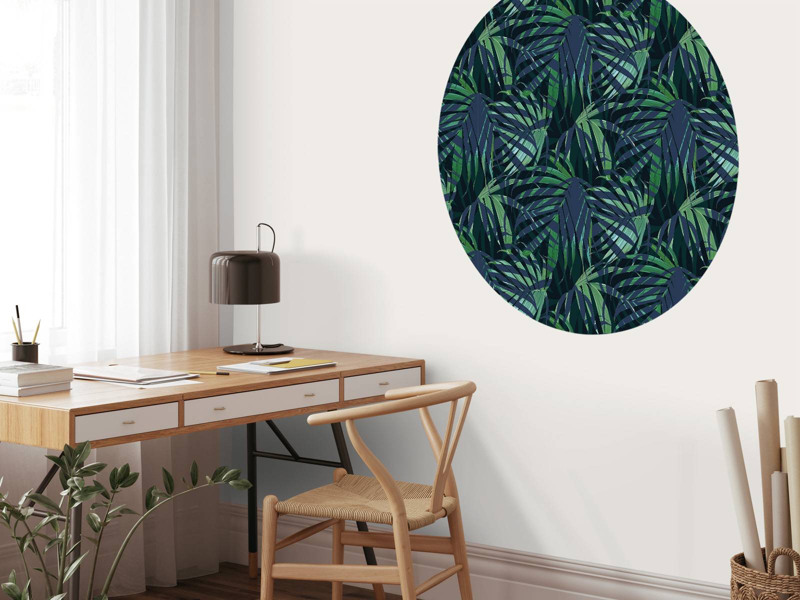 Green palm leaves