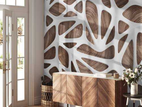 White pattern on wood
