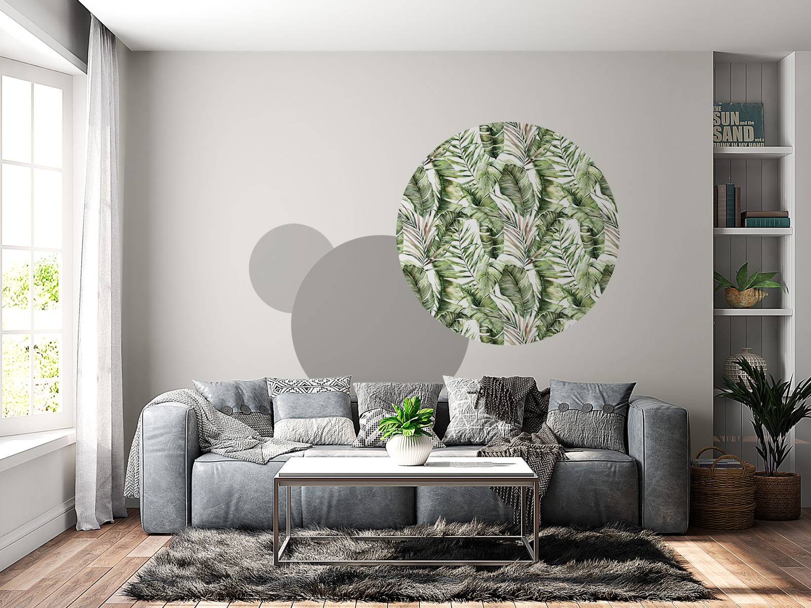 Green palm leaf pattern