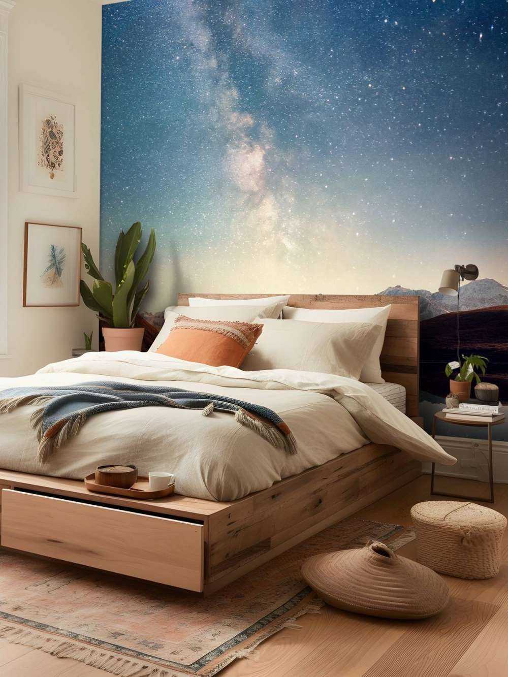 Starry sky above the mountains