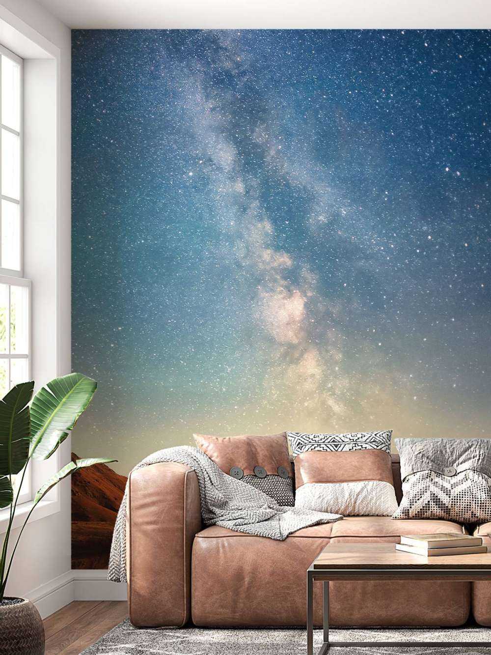 Starry sky above the mountains