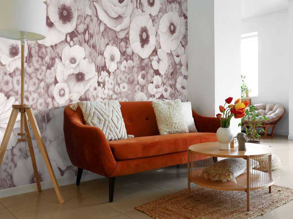 Poppy Tale Monochrome Bordeaux