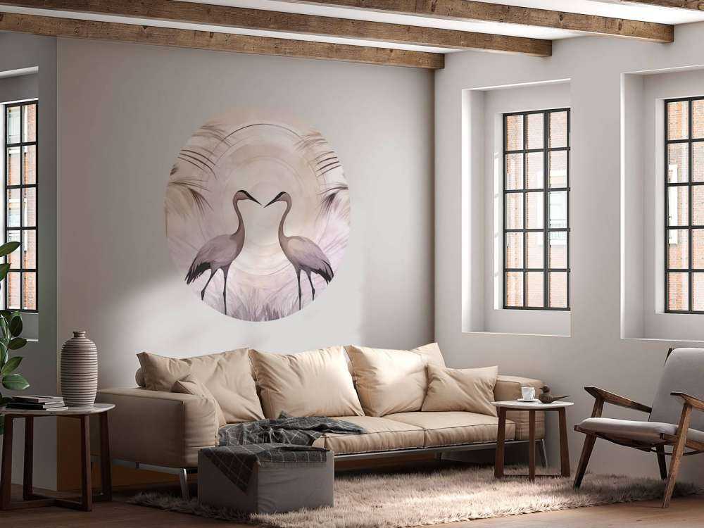 Cranes at Sunset Grey