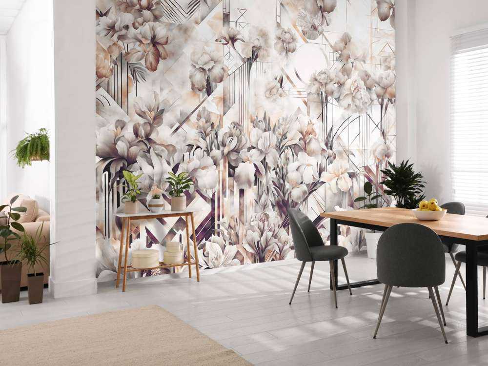 Huge Watercolor Irises Sepia