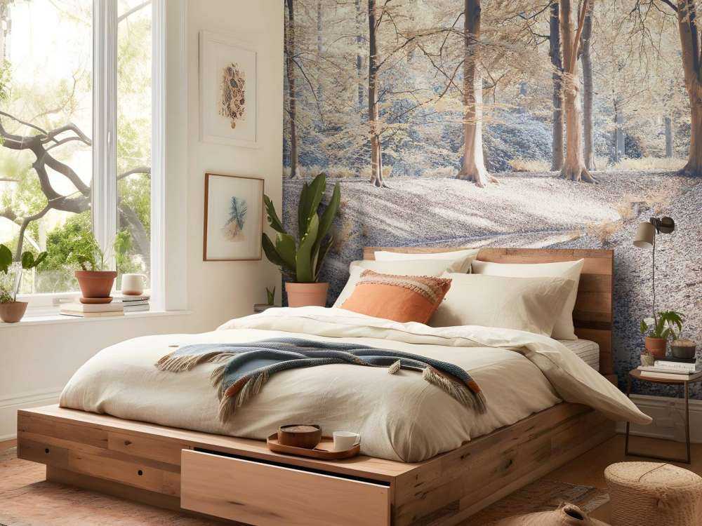 Stream in forest - pastel