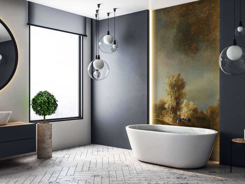 Landscape with stone bridge