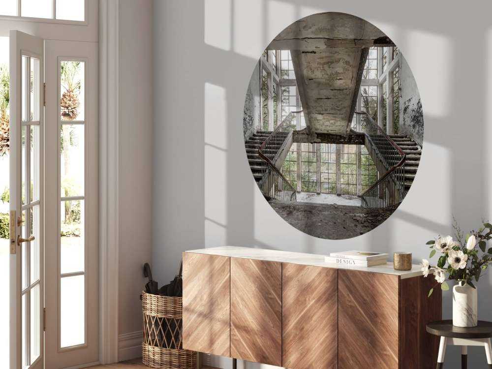 Stairwell in abandoned school