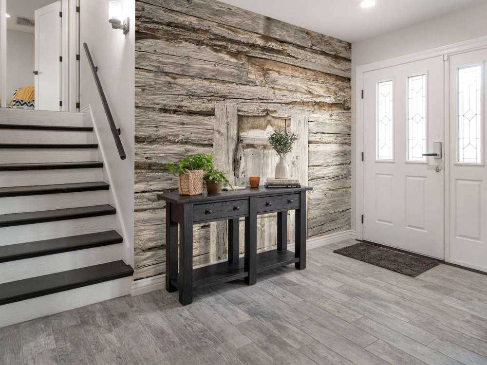 Beige shelves with door