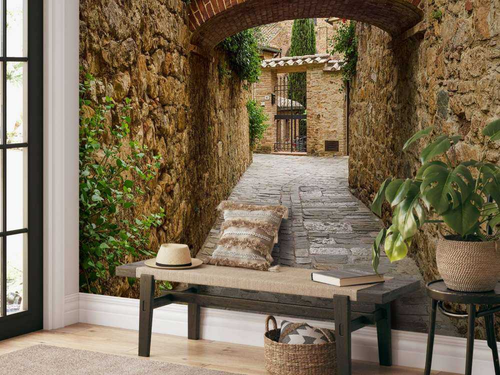 Little arch with red flowers