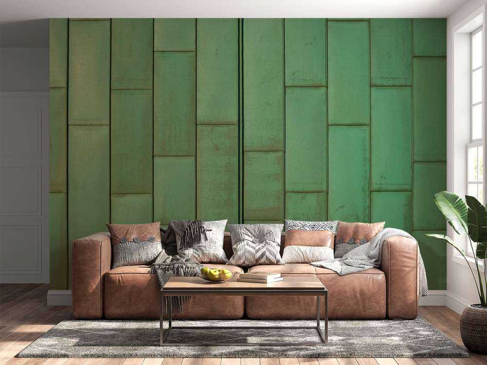 Green plates of copper