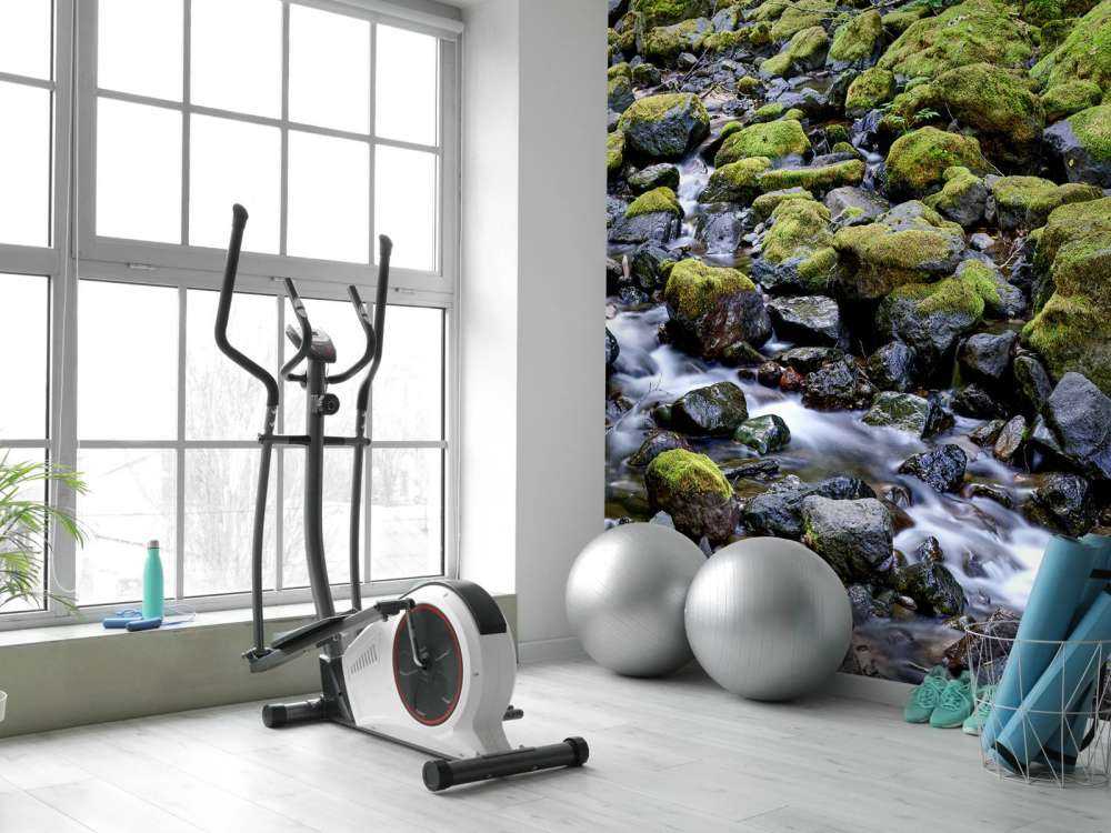 Running water with boulders