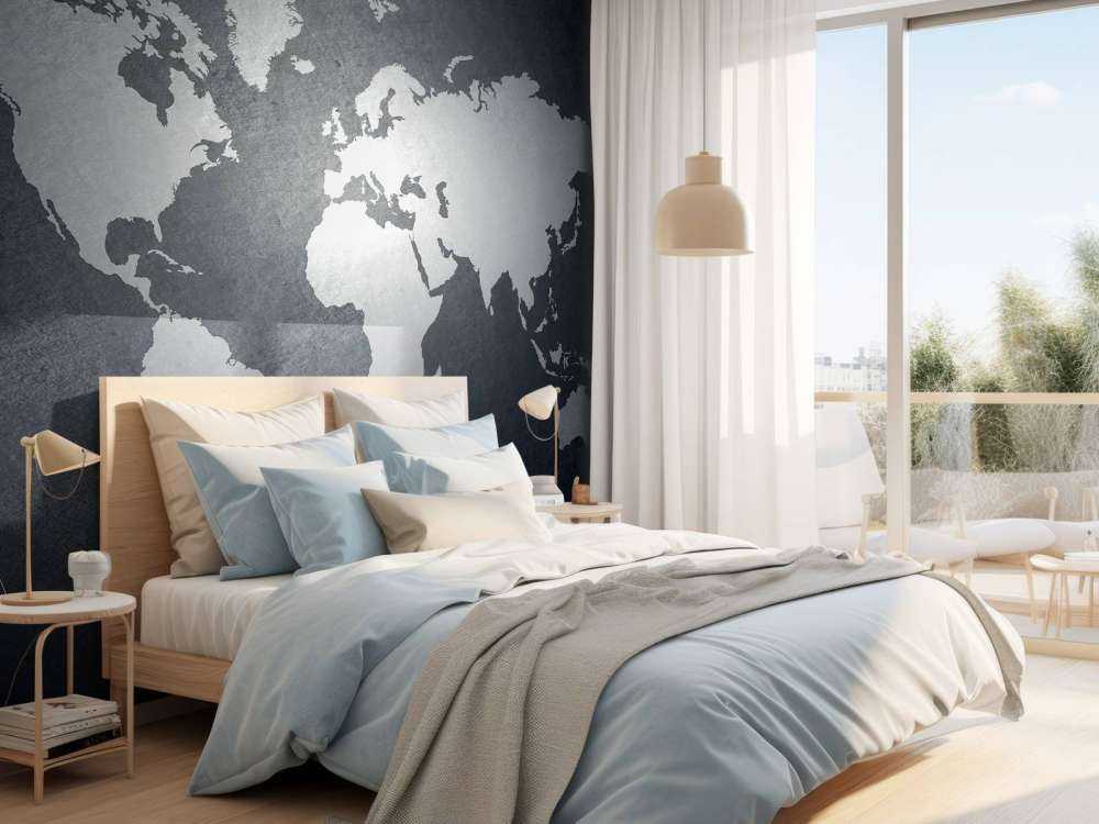 World map light grey