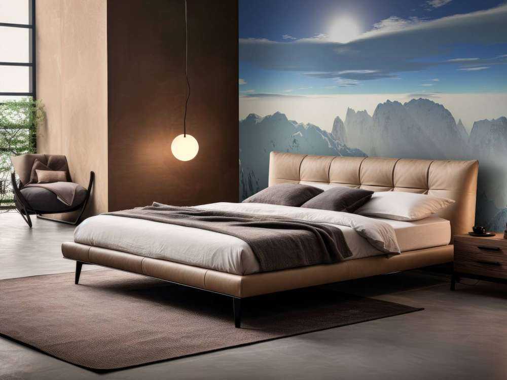 Snowy mountain peaks panorama