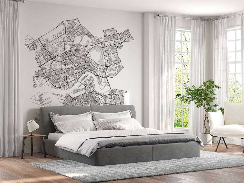 Map of Rotterdam, white