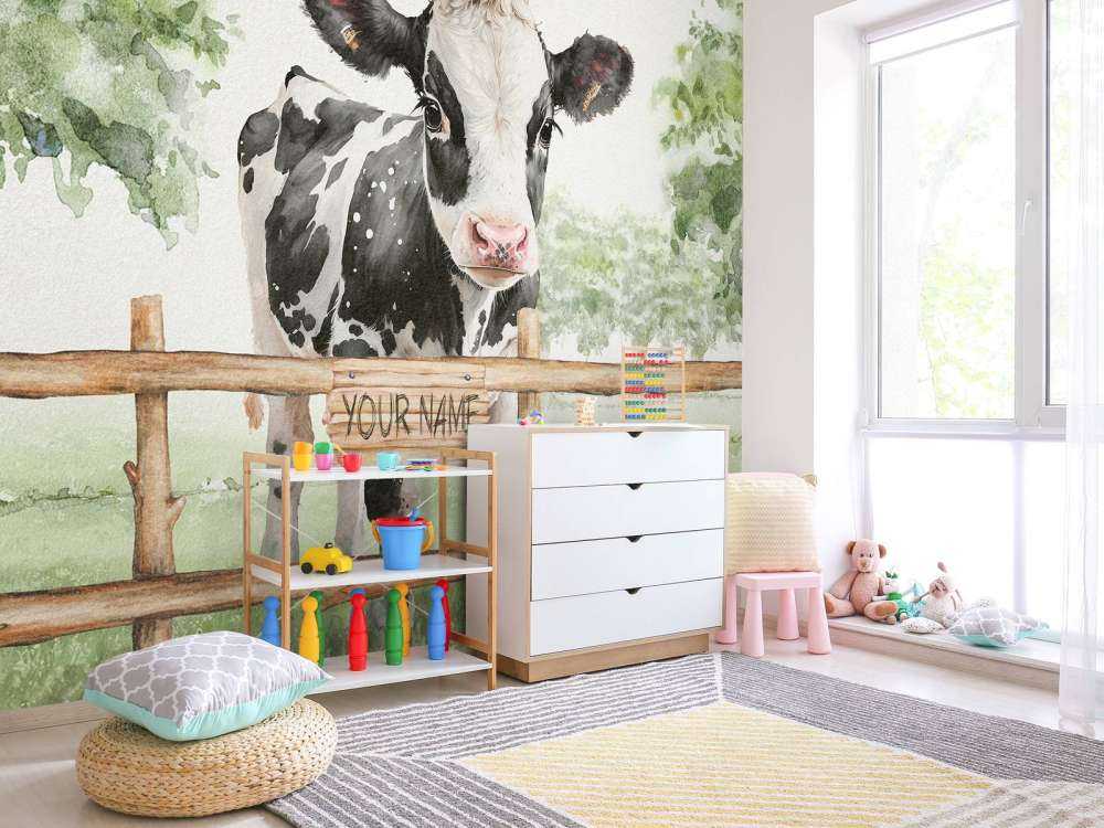 Young cow in a meadow