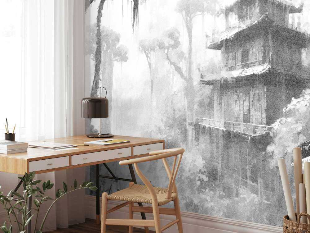 Hidden Hut in Misty Forest