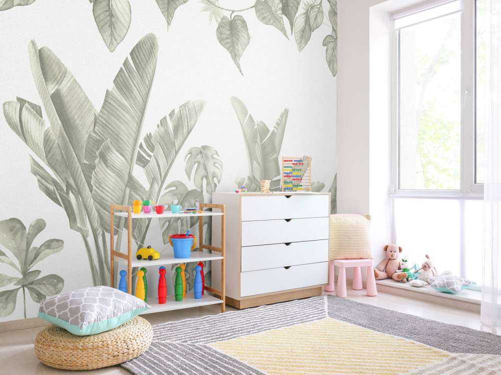 Jungle leaves in green