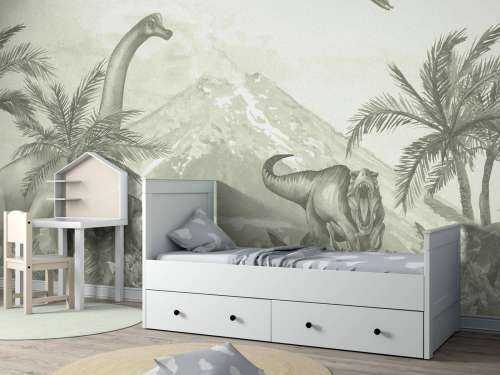 Various dinosaurs in green