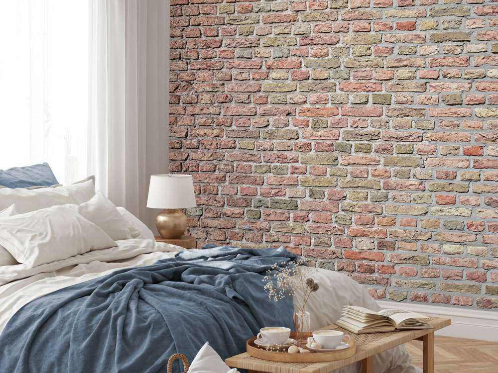 Brick wall with restored joints