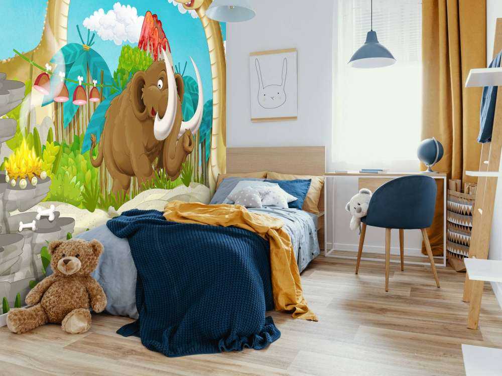 Dinosaur and a mammoth