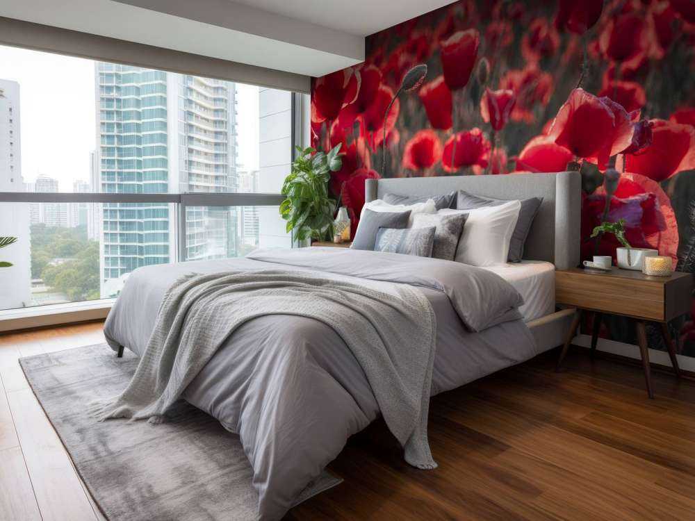 Poppies in dark style