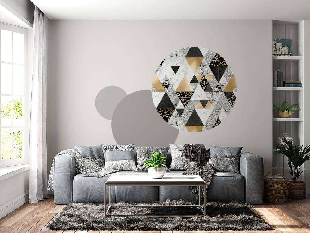 Marble triangles with gold