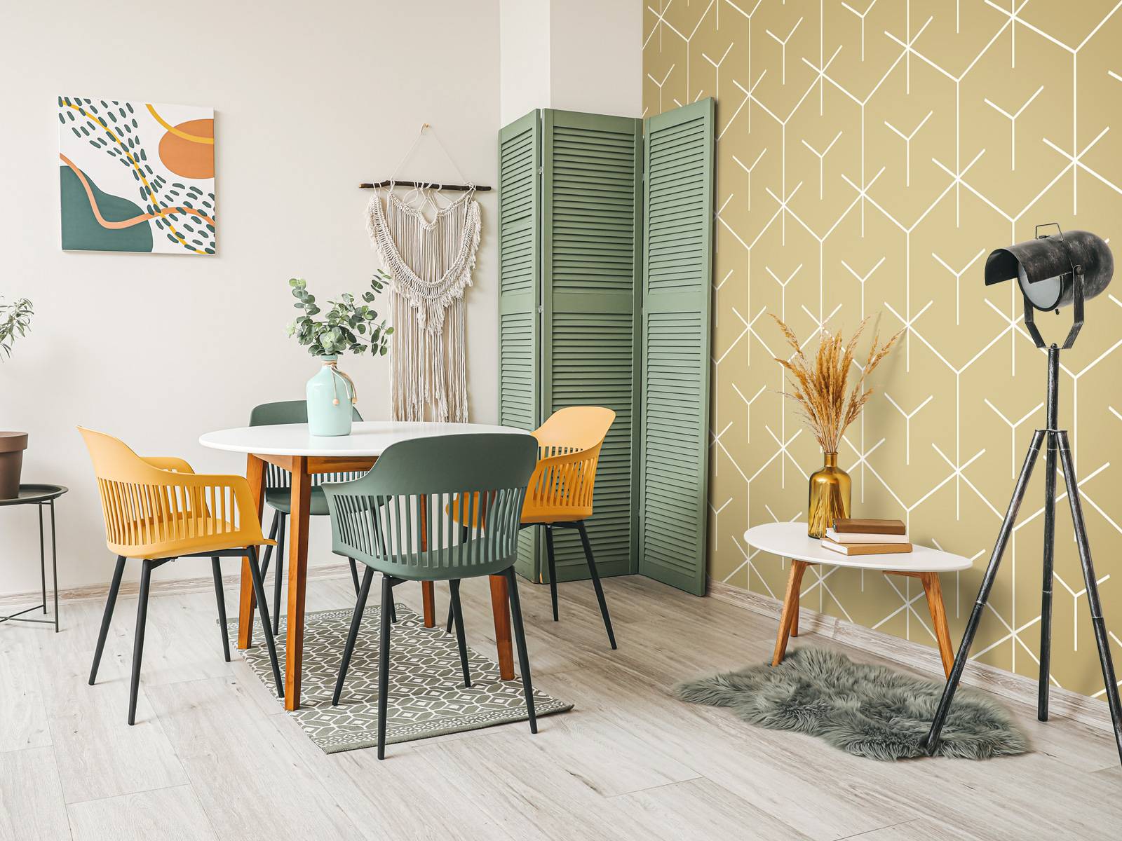 Geometric hexagons, gold