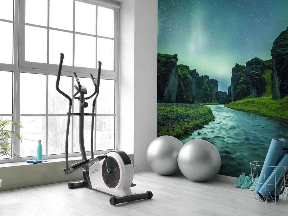 Northern lights above the mountains