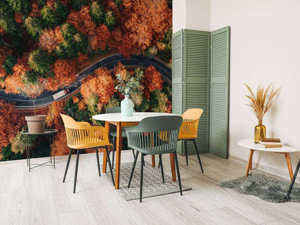 Winding road with truck