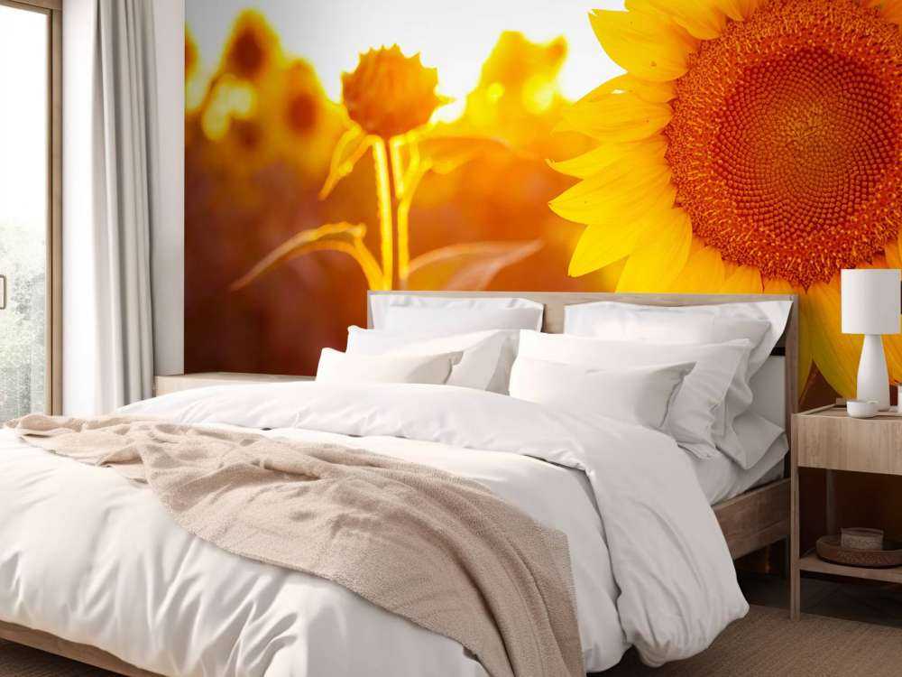 Warm sunflower field