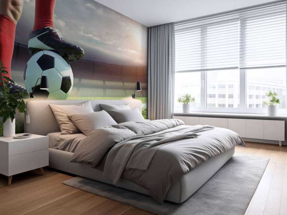 Stadium with soccer player