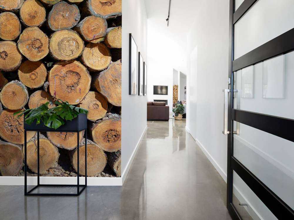 Pile of tree trunks