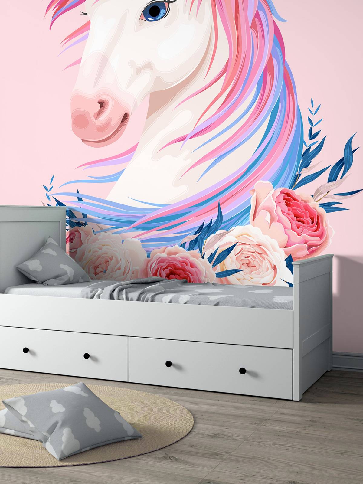Unicorn with flowers