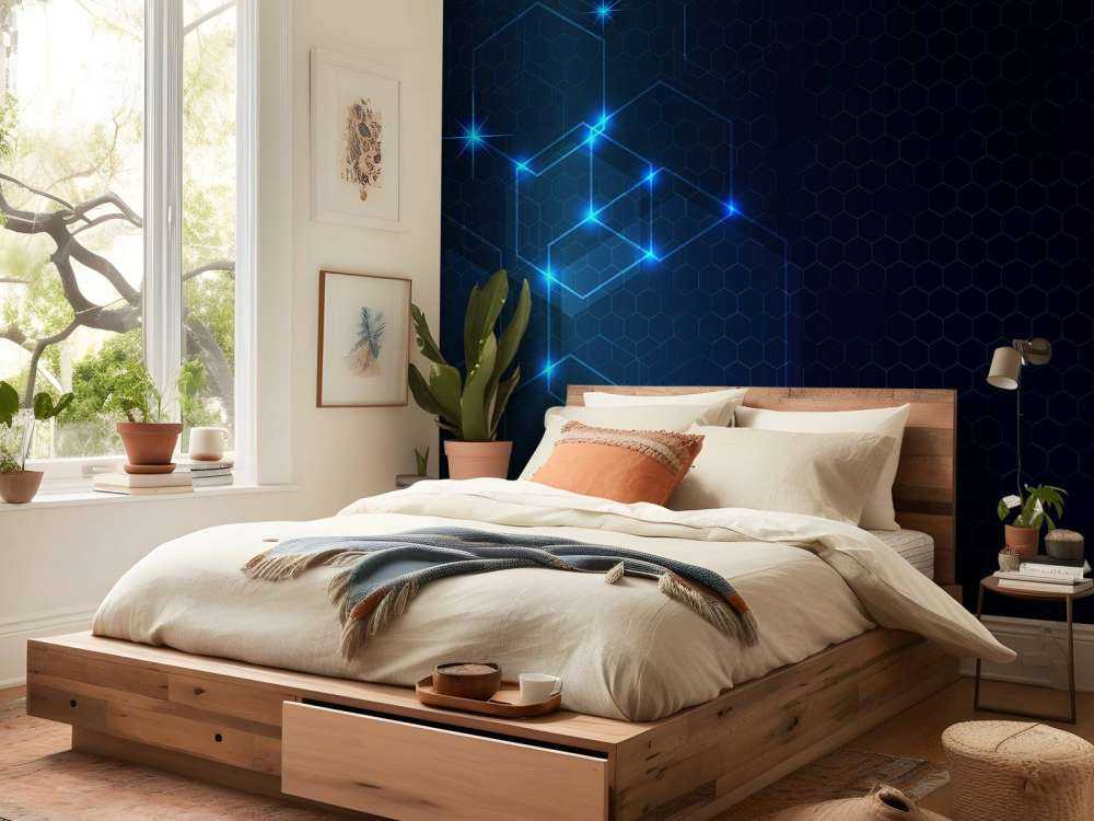 Abstract glowing hexagons